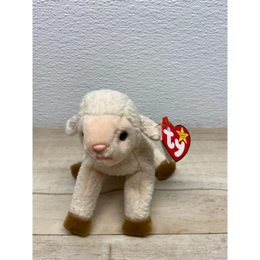 Vtg 1998 Ty Beanie BabIes Ewey The Lamb With Tag